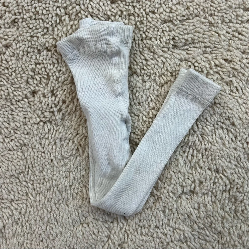Hanna Andersson | Ribbed White Knit Footless Tights